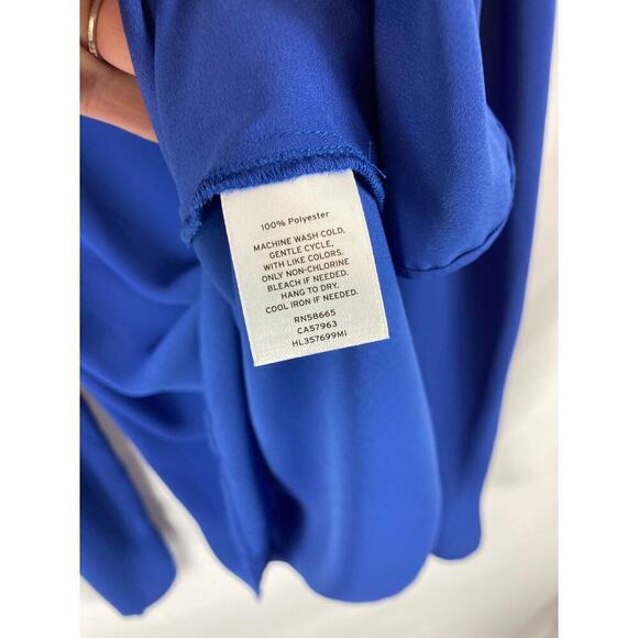 TROUVE Ruffle Cold Shoulder Top In Blue Marine size XS - Picture 5 of 7